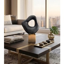 Mirsa Global Modern Taş Biblo Soyut Dekoratif Iskandinav Tarzı  Biblo – Siyah Minimalist Masaüstü & Konsol Objesi
