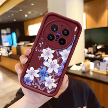 Ucuc Vivo X200 Pro Uyumlu Darbeye Dayanıklı Kamera Korumalı Bordo Silikon Baskı Desenli Kılıf