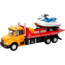 Maxx Wheels Sesli ve Işıklı Model Araçlar - Kırmızı Kabin Tır-Helikopter