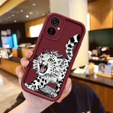 Ucuc Tecno Camon 19 Neo Uyumlu Darbeye Dayanıklı Kamera Korumalı Bordo Silikon Baskı Desenli Kılıf