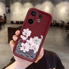 Ucuc Vivo X200 Fe Uyumlu Darbeye Dayanıklı Kamera Korumalı Bordo Silikon Baskı Desenli Kılıf