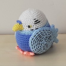 Nildamigurumi Amigurumi Örgü Oyuncak Kuş Muhabbet Kuşu Tombul (Mavi)