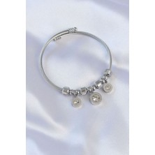 Vice Avm 316L Çelik Gümüş Renk Zirkon Taşlı Model Charm Bileklik - TJ-BB6090 TG-1395 339715