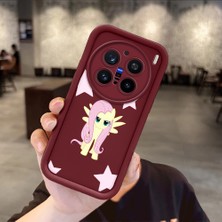 Ucuc Vivo X200 Pro Uyumlu Darbeye Dayanıklı Kamera Korumalı Bordo Silikon Baskı Desenli Kılıf