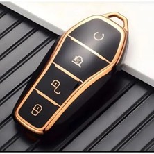 Calperia Autohan Keys Byd Atto 3 Seal U Için Anahtar Kılıfı, Premium Siyah-Altın Kaplama, Koruyucu Kılıf