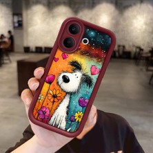 Ucuc Vivo V60 Lite 4g/5g Uyumlu Darbeye Dayanıklı Kamera Korumalı Bordo Silikon Baskı Desenli Kılıf