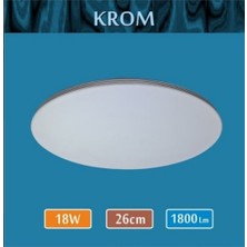 Erbay 18W Sıva Üstü Armatür Dekoratif LED Panel Krom Çizgili Beyaz Işık