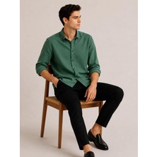 Classics Men Plus Barkod Uzun Kol Slim Fit Erkek Esnek Gömlek - 7682