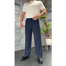 Çizgili Premium Kumaş Baggy Pantolon