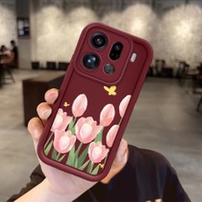 Ucuc Oppo Find X9 Pro 5g Uyumlu Darbeye Dayanıklı Kamera Korumalı Bordo Silikon Baskı Desenli Kılıf