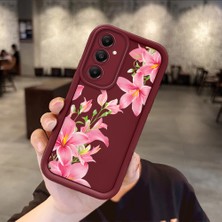 Ucuc Samsung Galaxy A05S Uyumlu Darbeye Dayanıklı Kamera Korumalı Bordo Silikon Baskı Desenli Kılıf