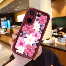 Ucuc Vivo X200 Fe Uyumlu Darbeye Dayanıklı Kamera Korumalı Bordo Silikon Baskı Desenli Kılıf