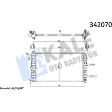 Kale Depomix Radyatör Meriva 1.4 16V Twinport-1.6-1.6 16V-1.8: Ac Klimasiz Mek 607X366X29
