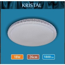 Erbay 18W Sıva Üstü Kristal Kenarlı Desenli Dekoratif Armatür LED Panel Beyaz Işık