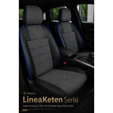 Trobus Fiat Albea 2002-2012 Uyumlu Lineaketen Serisi Ortopedik Füme Mavi Koltuk Kılıfı