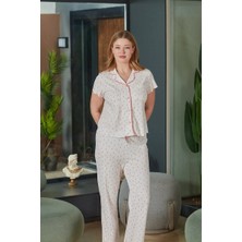 Aqua 26520 Kadın Düğmeli Kısa Kol Pijama Takımı