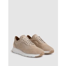 Cacharel Erkek Bej %100 Deri Süet Sneaker Ayakkabı 50324394-VR011