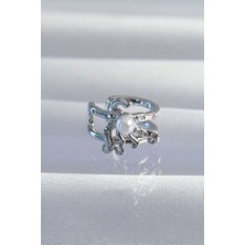 Vice Avm Pirinç Gümüş Renk Incili Ahtapot Earcuff Küpe - TJ-BKP9332 TG-1395 339945