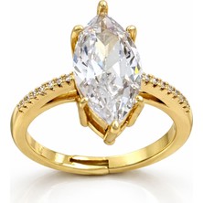 Sense of Atelier Aurel Marquise Crown Ayarlanabilir Taşlı Yüzük Gold