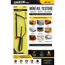 Şahin Tools Mini Kıl Testere Kolu Yedekli Ince Metaryeller Içindir Ahşap-Plastik-Bambu-Metal-Halat-Pvc-Karo