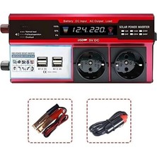 Kanonik Education 12V 2000W Modifiye Sinüs Inverter Araç ve Güneş Enerjisi Uyumlu, Çift Usb, Çift Priz ve Çakmaklık Epilons