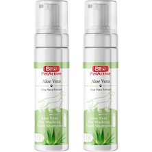 Bio Petactive Aloe-Vera Özlü Köpek ve Kedi Kuru Yıkama Köpük Şampuan 200 ml x 2 Adet