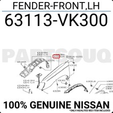 TŞT Nissan Pıckup D22 Ön Çamurluk Kaplsinyal Delikli Sol 2002-2004 (Oem No:  63113VK300)
