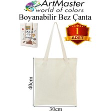 ArtMaster Bez Çanta 30X40CM 1 Adet Boş Boyanabilir Baskısız Bez Çanta Kulplu Ham Bez Çanta Boyama Çantası Etkinlik Okul Kreş