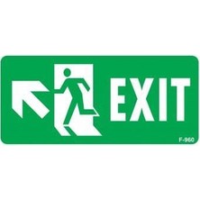 Majeur Exit Sol Yukarıı Uyarı Levhası 17,5X25 KOD960