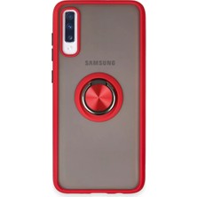 Majeur Galaxy A70 Kılıf Montreal Yüzüklü Silikon Kapak  Kırmızı