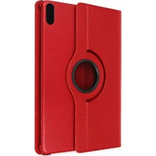 Majeur Huawei Matepad 11 10.9 360 Tab Deri Kılıf  Kırmızı