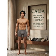 Qulat Calia 5'li Paket Erkek Bambu Boxer - Esnek ve Nefes Alabilir Rahat Kalıp Karma Renk Seti