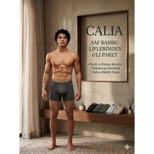 Qulat Calia 5'li Paket Erkek Bambu Boxer - Esnek ve Nefes Alabilir Rahat Kalıp Karma Renk Seti