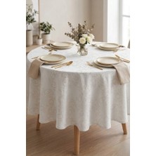 Rona Home Yuvarlak Masa Örtüsü Leke Tutmaz Şık Tasarım Özel Dokuma Premium Çeyizlik Davet Örtüsü