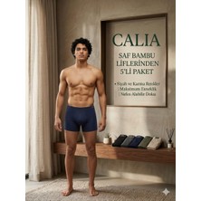 Qulat Calia 5'li Paket Erkek Bambu Boxer - Esnek ve Nefes Alabilir Rahat Kalıp Karma Renk Seti