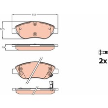 TRW Depomix On Balata Fiat Egea 15 1.4 1.5 T4 Hibrit 1.6 D K:19 mm G:151.1 mm Büyük Tip
