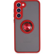 Majeur Galaxy S23 Plus Kılıf Montreal Yüzüklü Silikon Kapak  Kırmızı