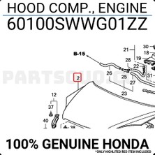 TŞT Honda Crv Motor Kaputu 2009-  (Oem No:  60100SWWG01ZZ)