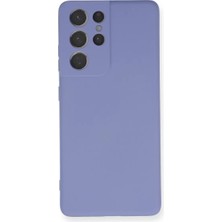 Majeur Galaxy S21 Ultra Kılıf Nano Içi Kadife Silikon  Lila