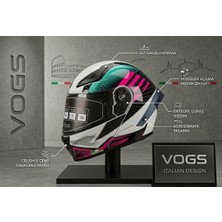 Vogs WS-210 Güneş Vizörlü Çene Açılır Kask Kir (Şeffaf Vizörlü) Kask CLK06