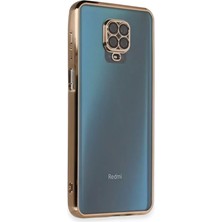Majeur Xiaomi Redmi Note 9 Pro Kılıf Lensli Silikon  Gold