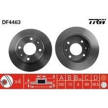 Trw DF4463 Fren Diski Arka 2'li Takım