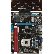  qs8-btc combo ıntel celeron ışlemcili fansız hm65 1600 mhz ddr3 soket 988 atx 8li mining anakart