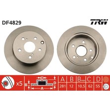 Trw DF4829 Fren Diski Arka 2'li Takım