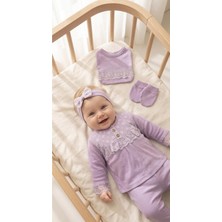 Miniday Baby Kız Bebek Mevlütlük Yenidoğan Hastane Çıkışı 5'li Set %100 Pamuk ZK5010