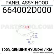 TŞT Hyundai Elantra Motor Kaputu 2000-2003 (Oem No:  664002D020)