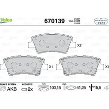 Valeo Val 670139 Fren Balatasi Arka