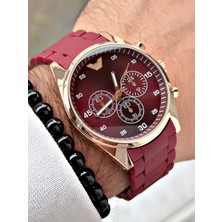 Tisaati Premium Tasarım Silikon Kordon Exclusive Serisi Metal Kasa Erkek Kol Saati-Bileklik Hediyeli