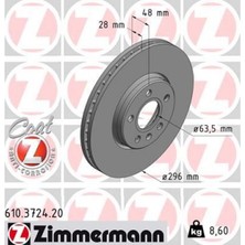 Zimmermann Depomix Arka Fren Disk Adet Volvo S60 2019 S90 2016 2019 V60 2018 V90 2016 CAP296X5 16 Jant