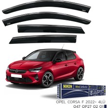 Beyaz 047 OP27 02 01 Opel Corsa F 2022- Kromlu Cam Rüzgarliği 4lü